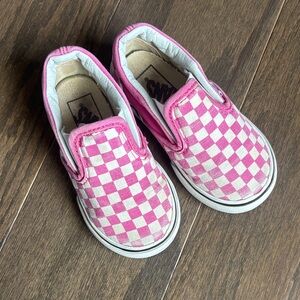 Vans Pink and White Checkered Kids Shoes